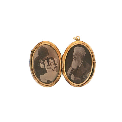 Antique Victorian Pearl Mourning Locket Pendant 10k Gold