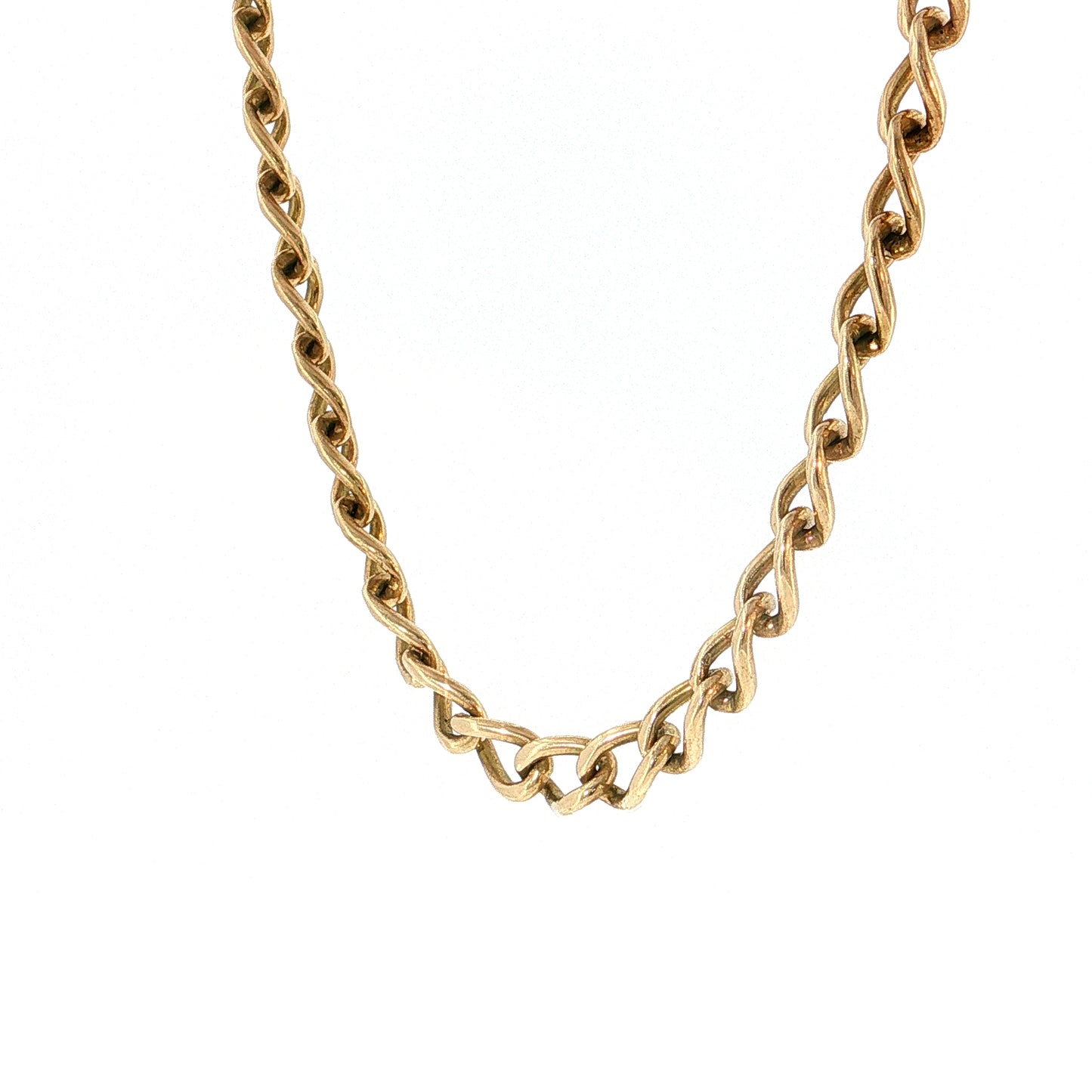 21" Oval Curb Link Chain Necklace 10k Yellow Gold
