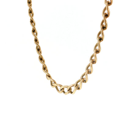 21" Oval Curb Link Chain Necklace 10k Yellow Gold