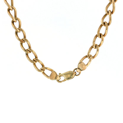 21" Oval Curb Link Chain Necklace 10k Yellow Gold