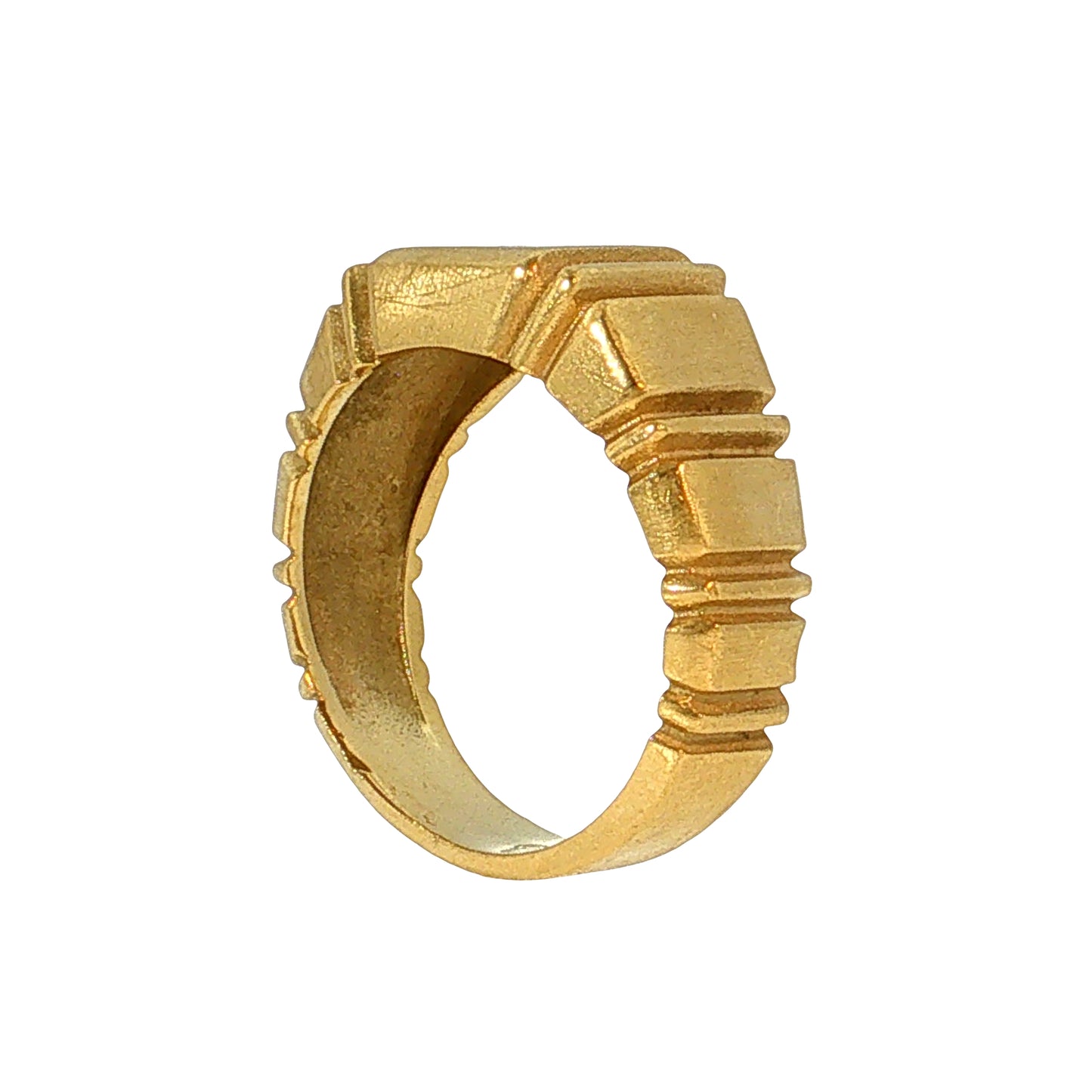 Men's Geometric Signet Ring 18k Yellow Gold