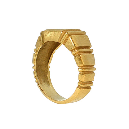 Men's Geometric Signet Ring 18k Yellow Gold