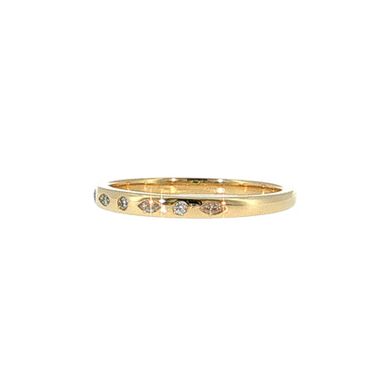 .11 Flush Set Diamond Stacking Wedding Band 14k