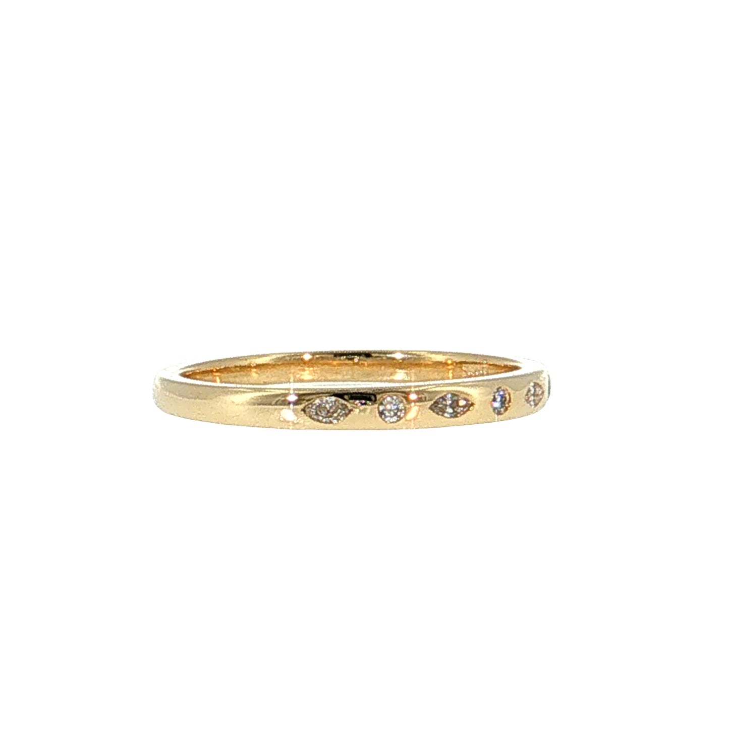 .11 Flush Set Diamond Stacking Wedding Band 14k