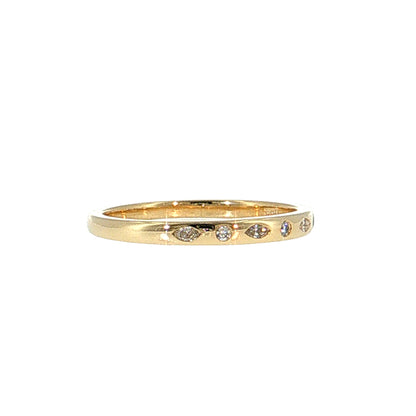 .11 Flush Set Diamond Stacking Wedding Band 14k