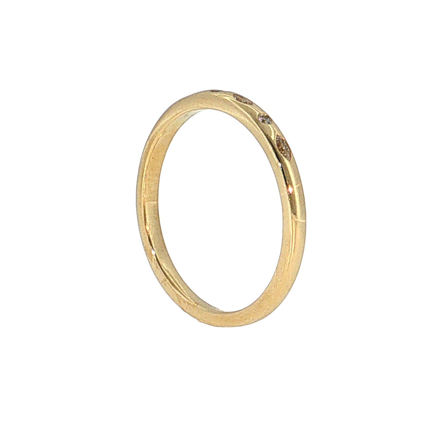 .11 Flush Set Diamond Stacking Wedding Band 14k
