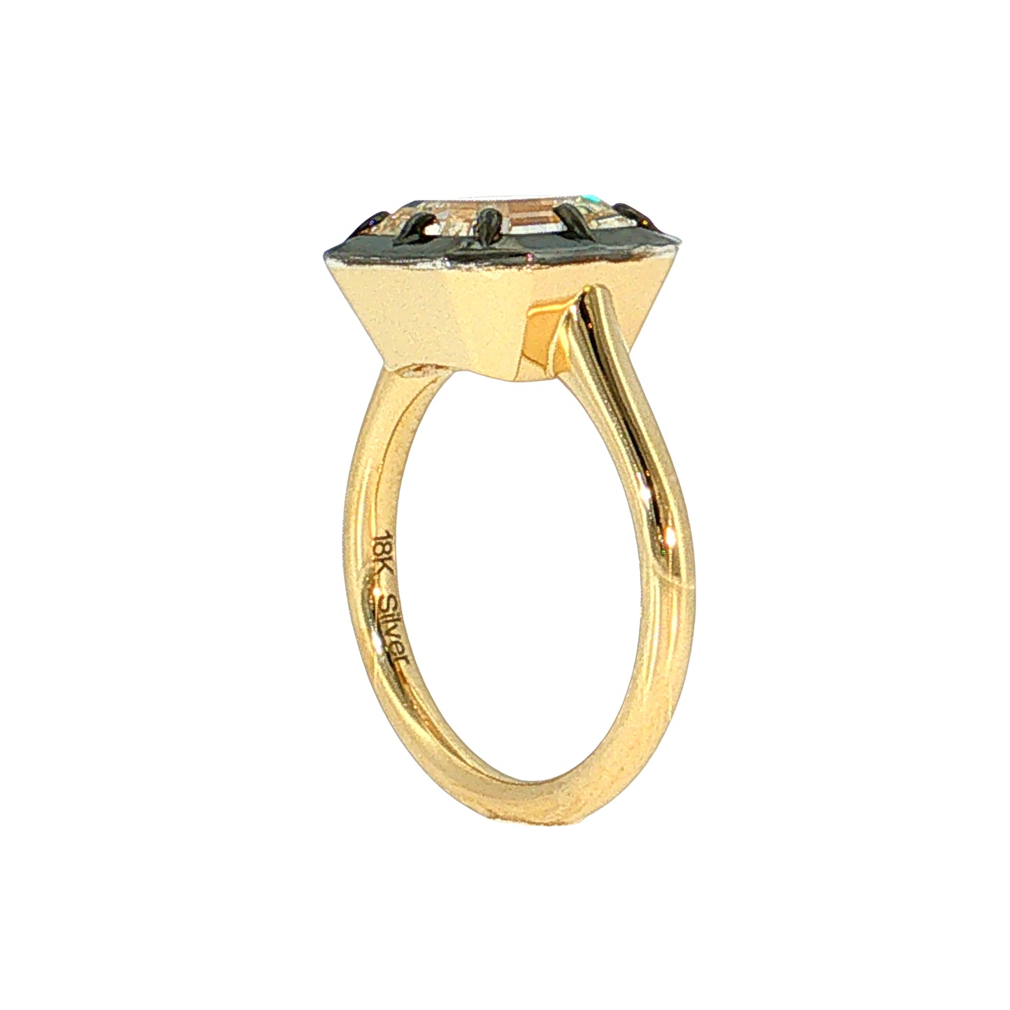 4.03 Asscher Cut Diamond Engagement Ring 18k Gold