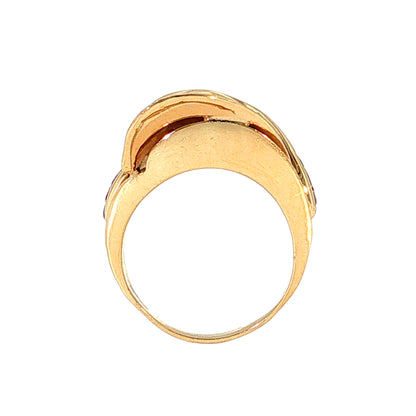 .64 Vintage Retro Diamond & Ruby Cocktail Ring 14k