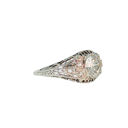.95 Antique Art Deco Diamond Engagement Ring 18k