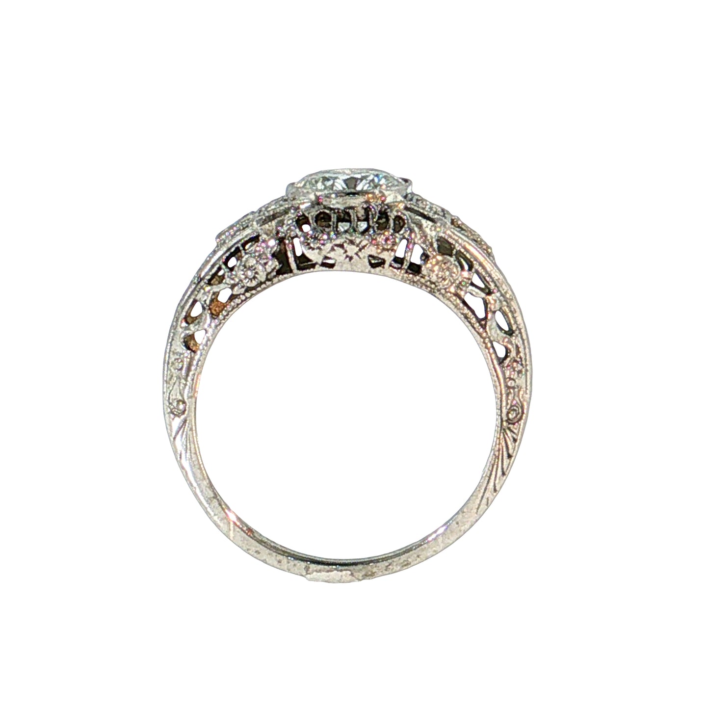 .95 Antique Art Deco Diamond Engagement Ring 18k