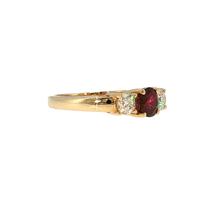 .96 Ruby & Diamond Engagement Ring 14k