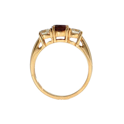 .96 Ruby & Diamond Engagement Ring 14k