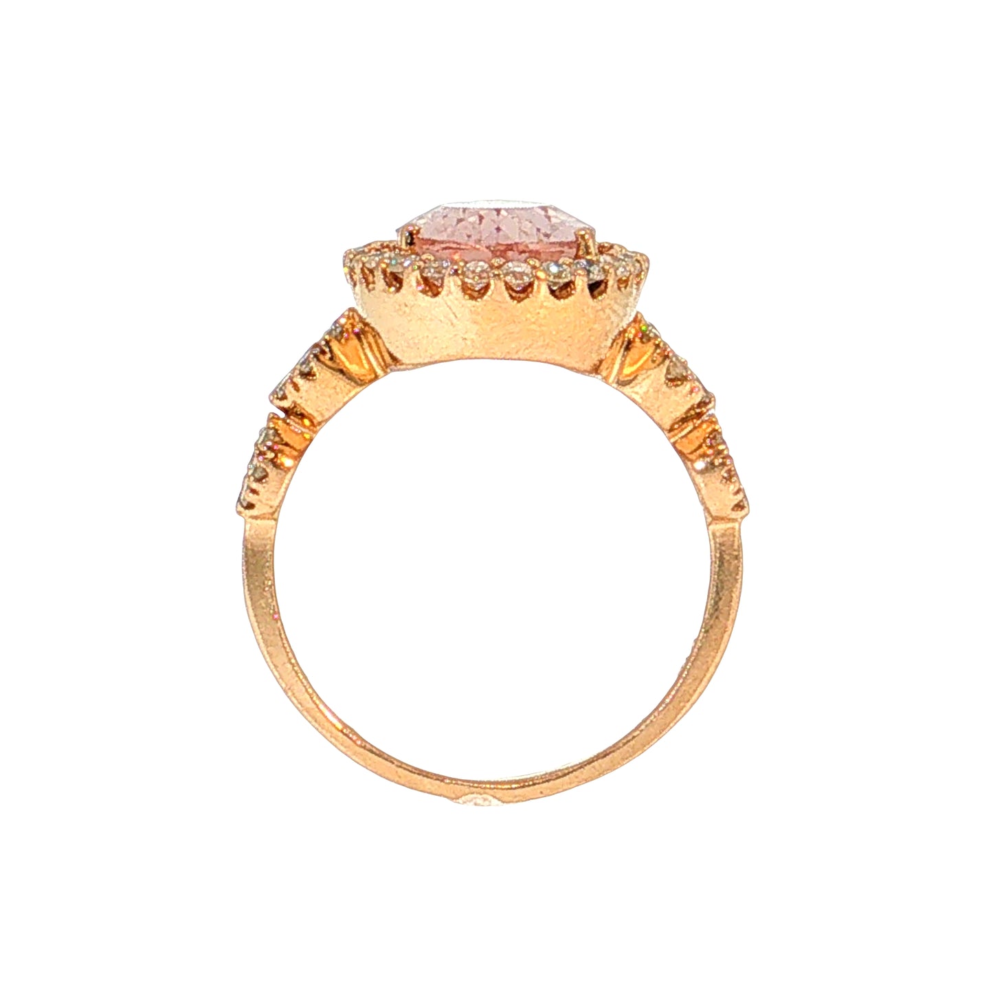 4.10 Morganite Pear Cocktail Ring 18k Rose Gold