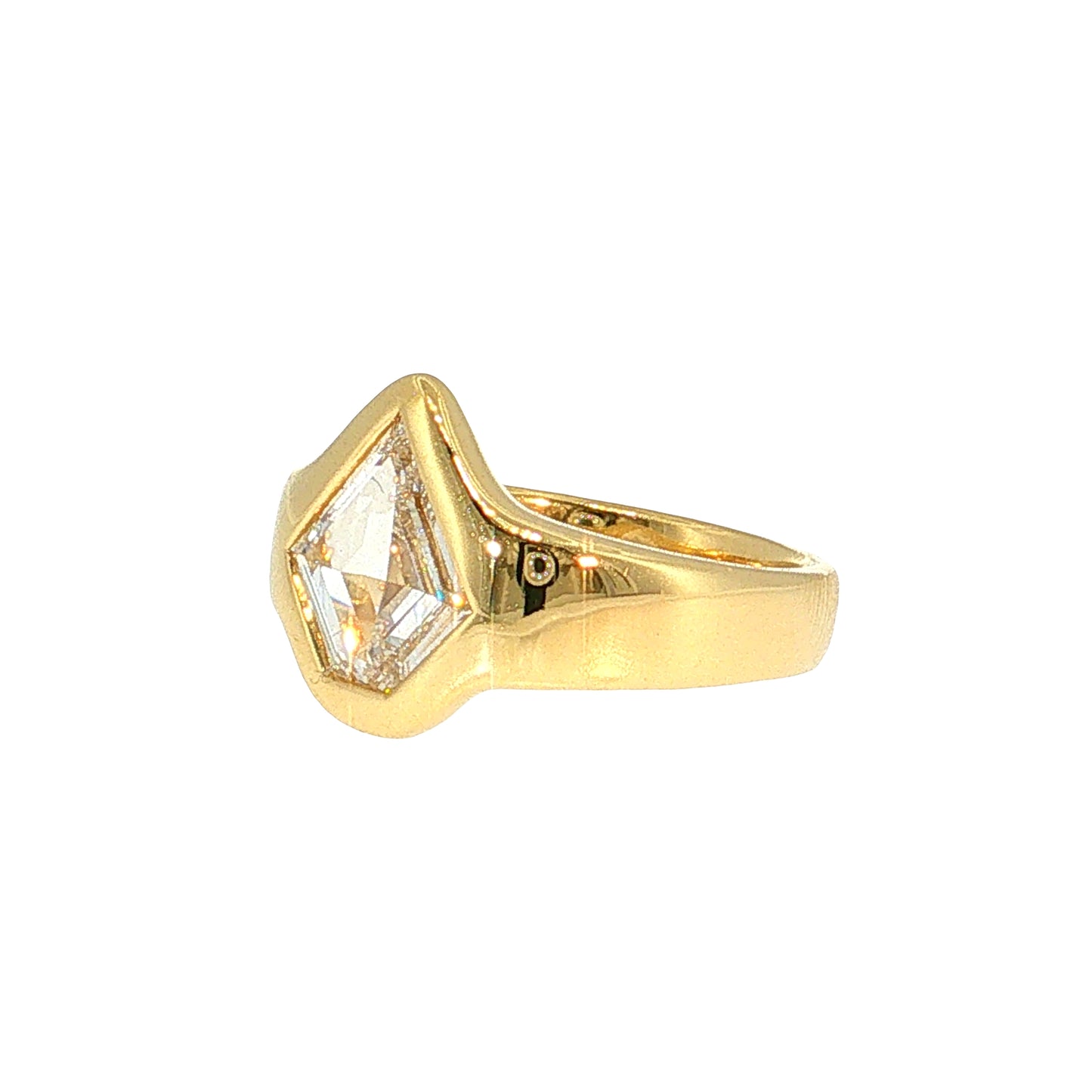 1.51 GIA Shield Step Cut Diamond Engagement Ring 18k
