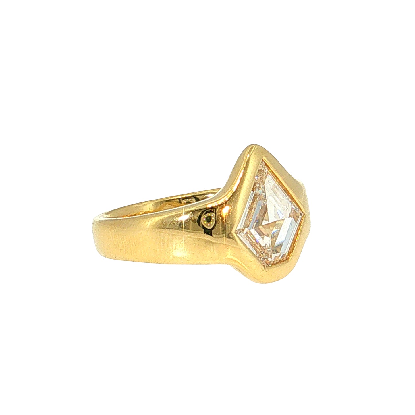 1.51 GIA Shield Step Cut Diamond Engagement Ring 18k