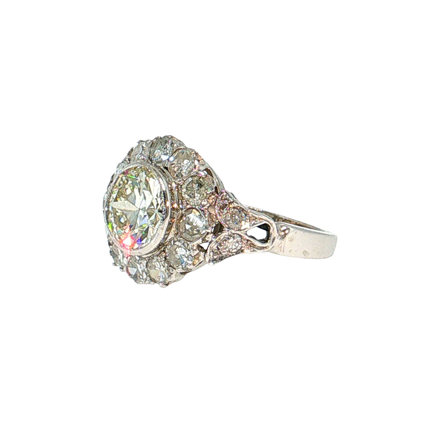 1.63 Vintage Art Deco Diamond Engagement Ring 14k