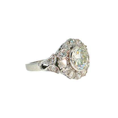 1.63 Vintage Art Deco Diamond Engagement Ring 14k