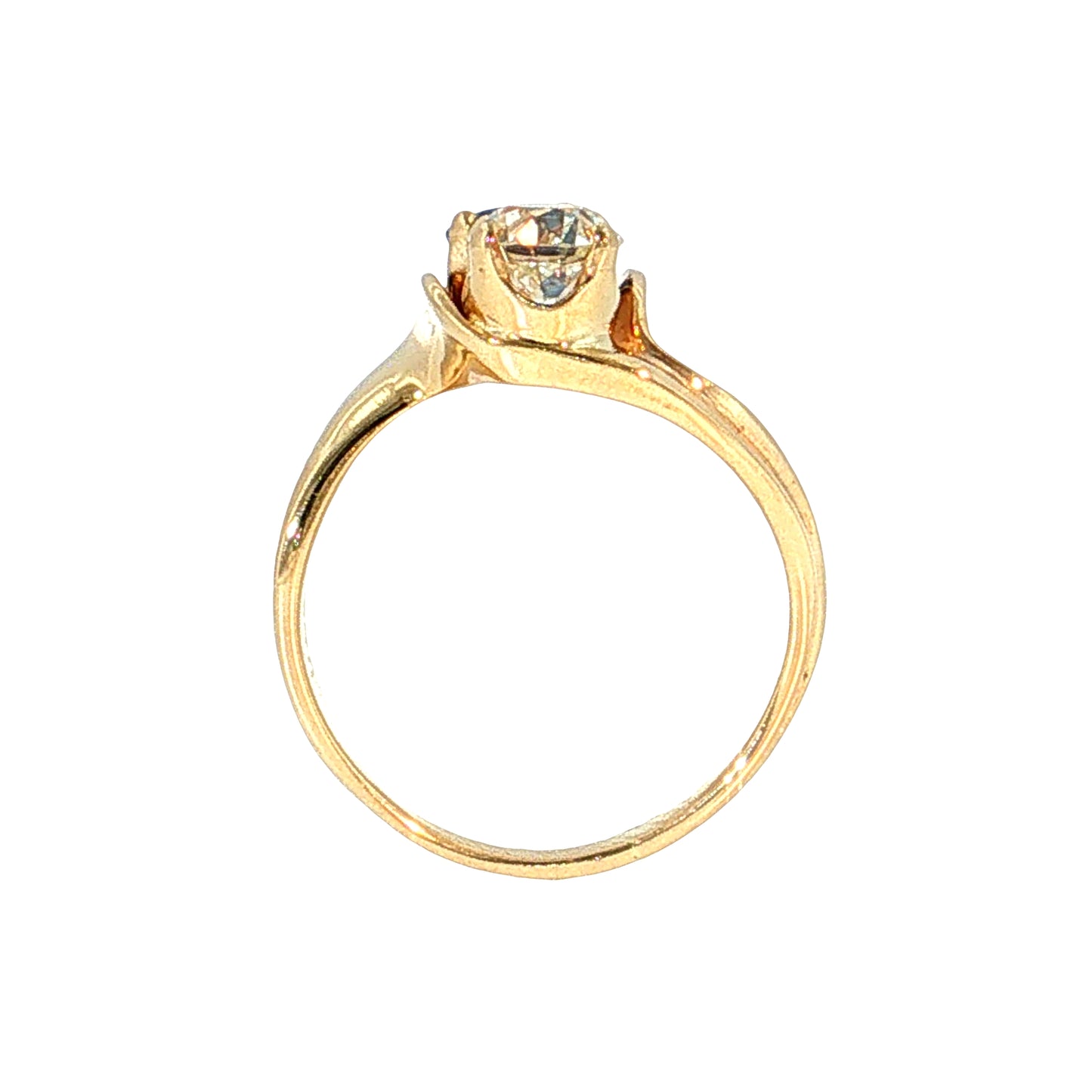 .76 Old European Diamond & Sapphire Toi Et Moi Ring 14k