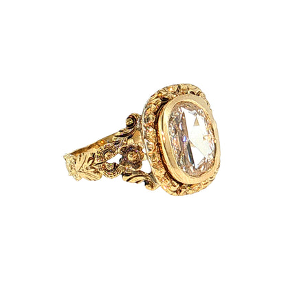 2.07 Vintage Victorian Rose Diamond Engagement Ring 14k