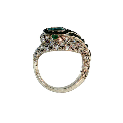 .55 GIA Paraiba Tourmaline & Diamond Snake Ring Platinum