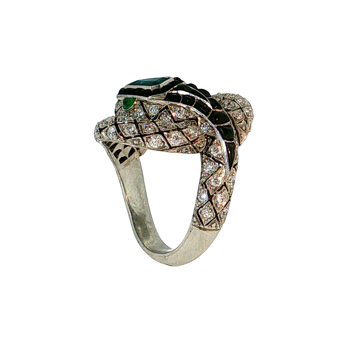 .55 GIA Paraiba Tourmaline & Diamond Snake Ring Platinum
