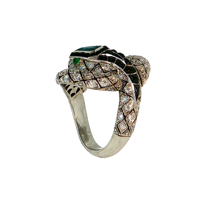 .55 GIA Paraiba Tourmaline & Diamond Snake Ring Platinum