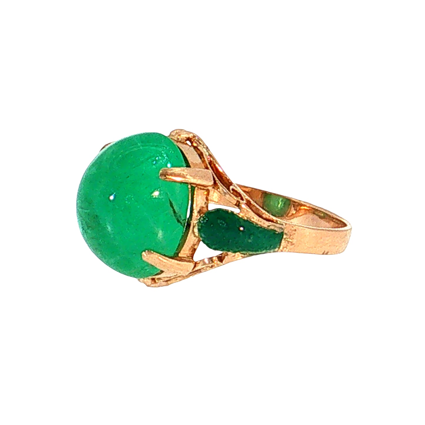6.06 Antique Art Nouveau Emerald Cocktail Ring 18k