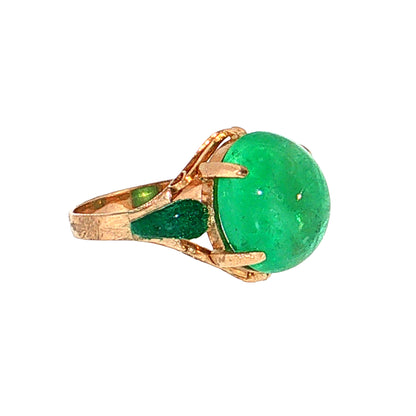 6.06 Antique Art Nouveau Emerald Cocktail Ring 18k