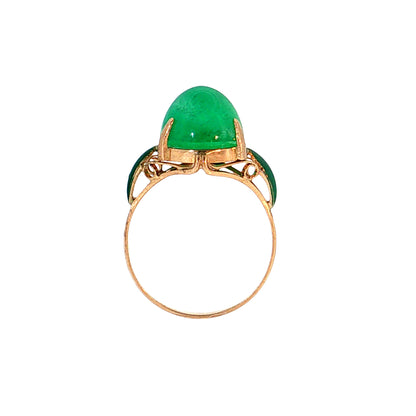 6.06 Antique Art Nouveau Emerald Cocktail Ring 18k