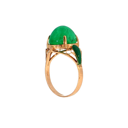 6.06 Antique Art Nouveau Emerald Cocktail Ring 18k