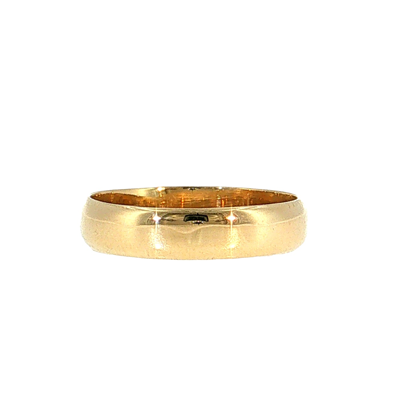 Men's European Light Wedding Band 14k Yellow Gold