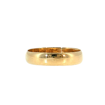 Men's European Light Wedding Band 14k Yellow Gold