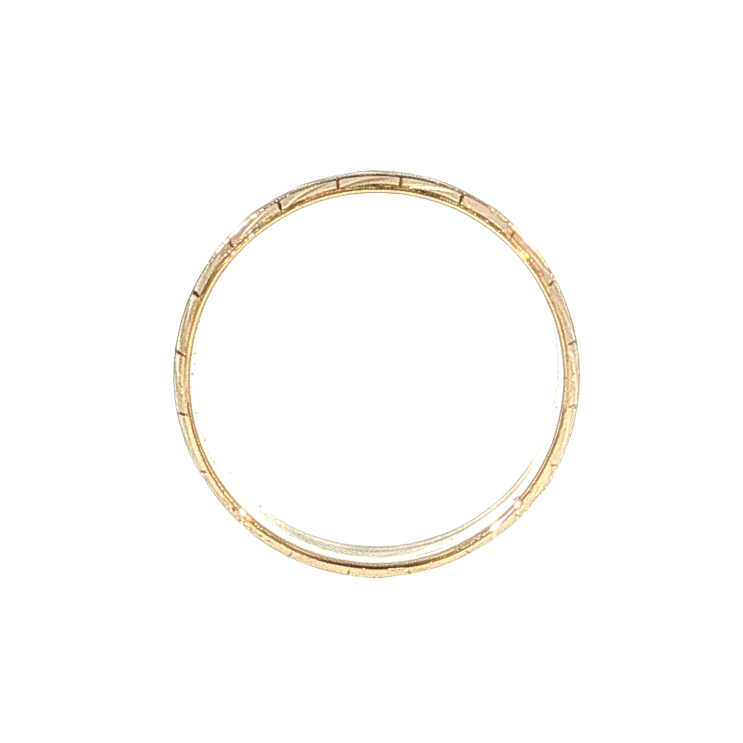 Vintage Retro Geometric Engraved Wedding Band 14k Yellow Gold