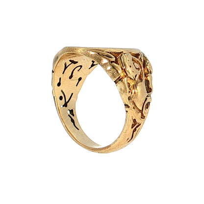 Men's Antique Victorian Oval Signet Ring 10k Yellow Gold