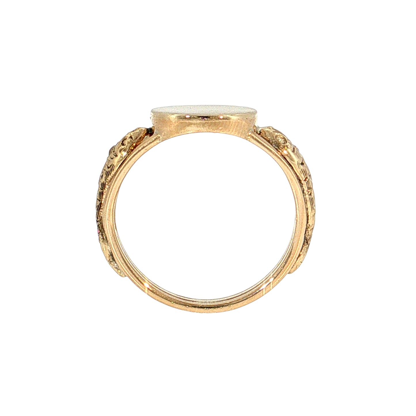 Antique Victorian Diamond Snake Signet Ring 10k Rose Gold