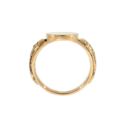 Antique Victorian Diamond Snake Signet Ring 10k Rose Gold