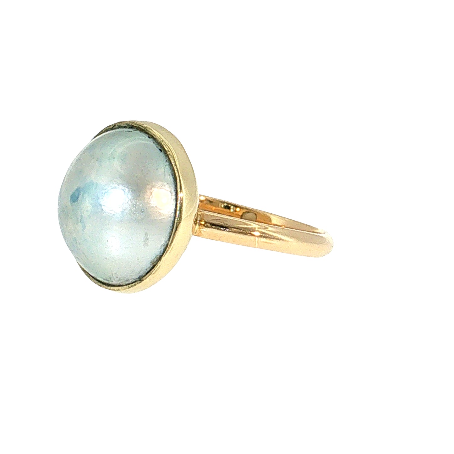 Mabe Pearl Bezel Cocktail Ring 14k Yellow Gold