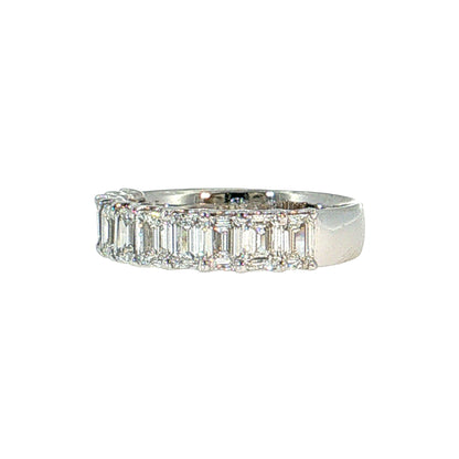 2.00 Emerald Cut Diamond Wedding Band 18k White Gold