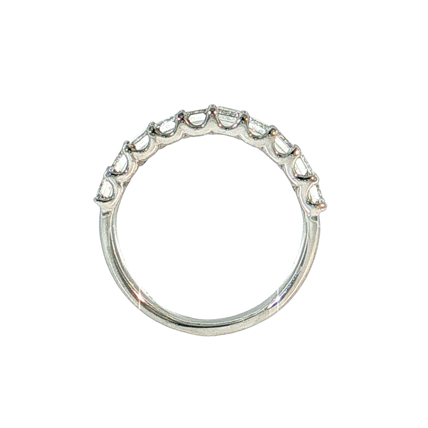 2.00 Emerald Cut Diamond Wedding Band 18k White Gold