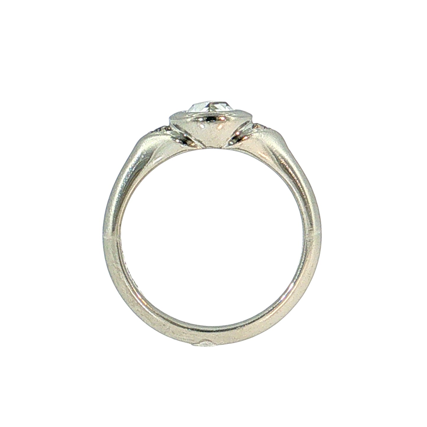 .76 Oval Rose Cut Diamond Engagement Ring Platinum