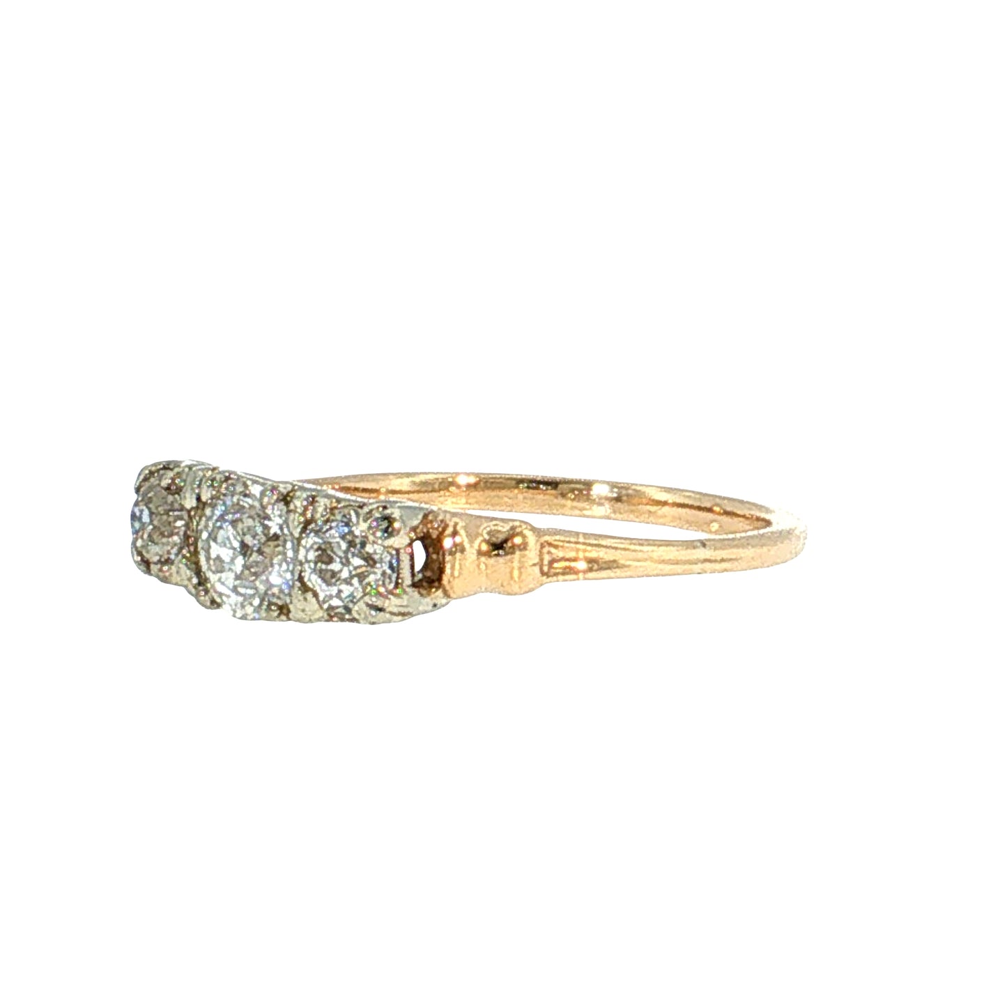 .36 Vintage Retro Diamond Engagement Ring 14k