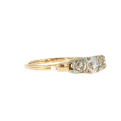 .36 Vintage Retro Diamond Engagement Ring 14k