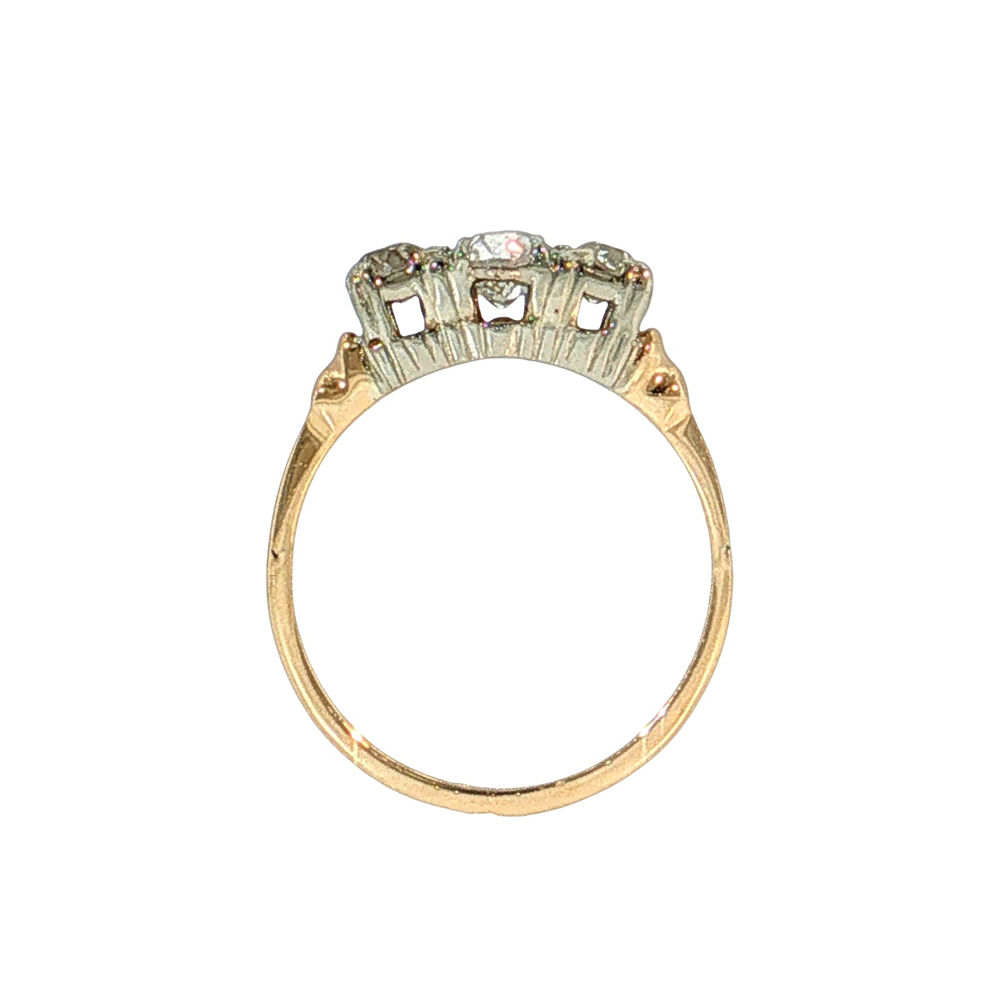 .36 Vintage Retro Diamond Engagement Ring 14k