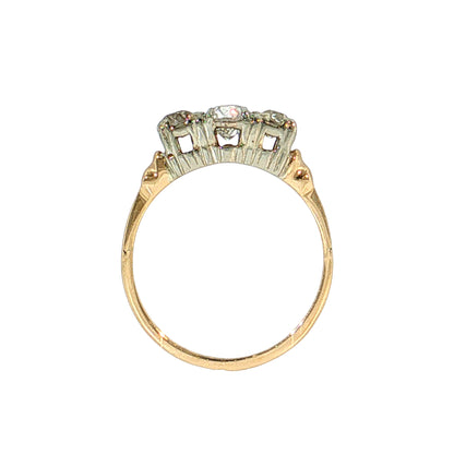 .36 Vintage Retro Diamond Engagement Ring 14k
