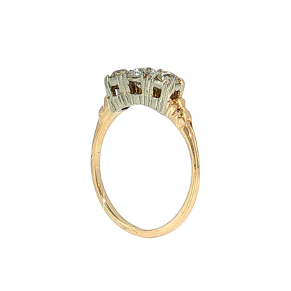 .36 Vintage Retro Diamond Engagement Ring 14k