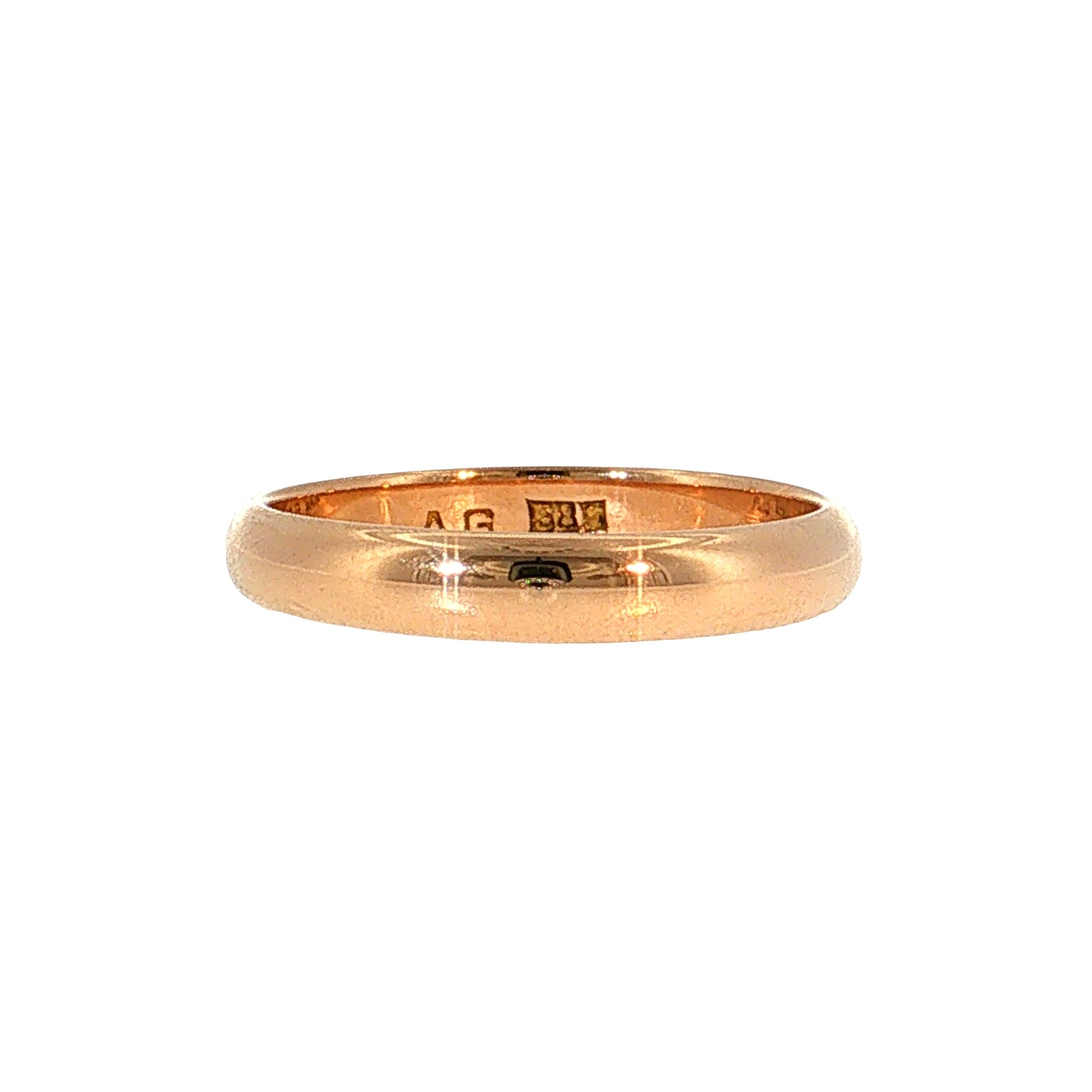 Victorian Men's Wedding Band 14k Rose Gold