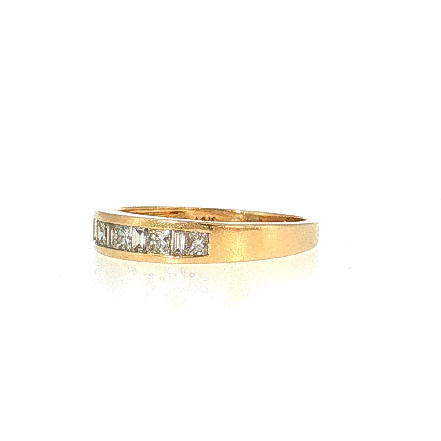 .66 Princess & Baguette Diamond Wedding Band 14k