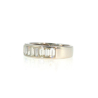 1.36 Baguette Diamond Wedding Band 18k White Gold