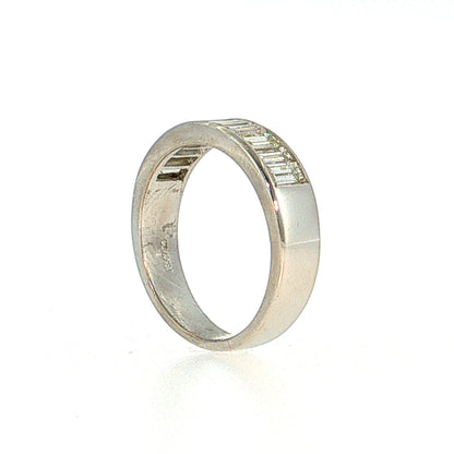 1.36 Baguette Diamond Wedding Band 18k White Gold
