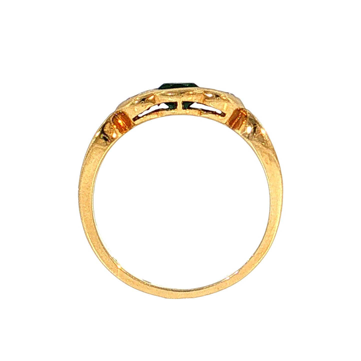.35 Oval Emerald & Diamond Three Stone Ring 18k